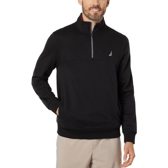 Nautica Mens J-Class Classic-Fit Quarter Zip Fleece Sweatshirt X-Small Black NWT - Picture 1 of 3
